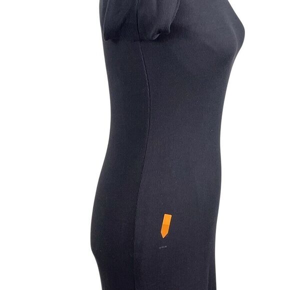 Marine Layer Lexi Rib Long Sleeve Midi Dress Black Size Medium - Picture 11 of 16